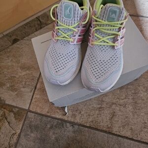 Adidas ULTRABOOST 1.0 NEON Knit Sneakers - Light Pink & Lime